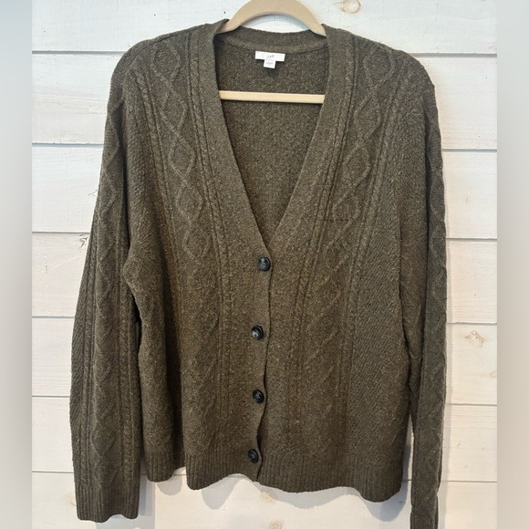 J. Jill Sweaters - J. Jill Green Cardigan Sweater V-Neck Knit